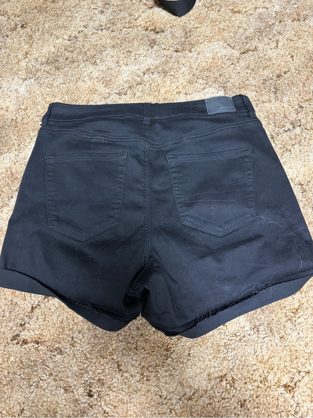 American Eagle Outfitters Black Cuffed Jean Shorts - Picture 3 of 3
